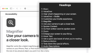 macOS VoiceOver, Social Media Navigation