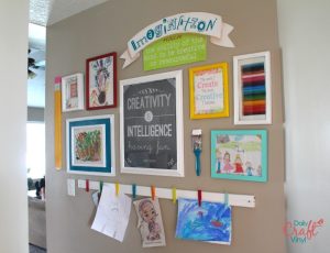 Vacation Snaps and Kids' Work display