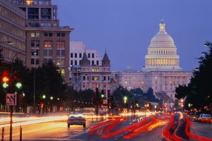 USA, Washington DC, Pennsylvania Avenue and Capitol building