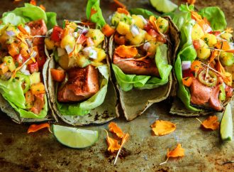 Salmon Tacos with Tangy Mango Salsa
